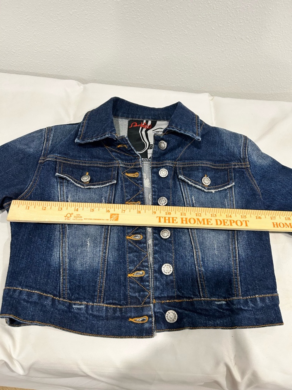 Bebina Cropped Embellished Denim Jacket |Size Small - Picture 15 of 16